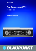 Blaupunkt San-Francisco-CD-72 - Owners Manual